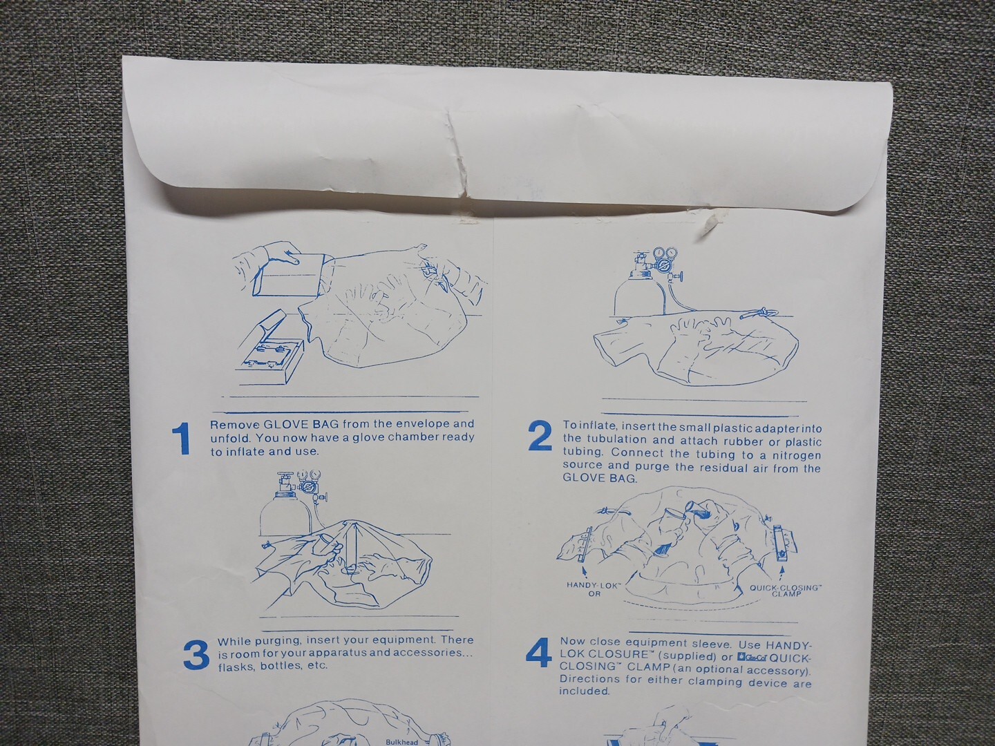 Glas-Col Glove Bag X-17-17 Inflatable Glove Chamber Tools For Scientists