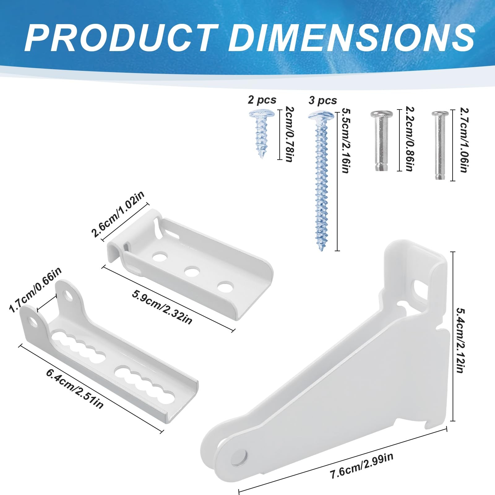 Storm Door Closer Bracket in White Color for Larson Pella Anderson emco