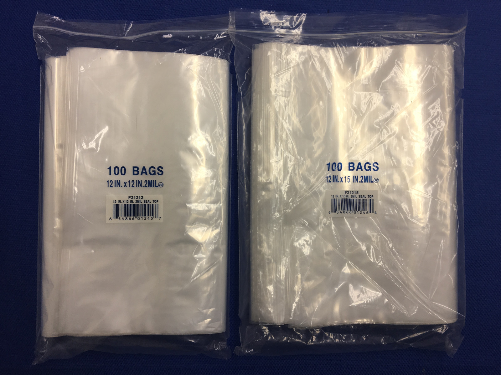 12×12, 12×15 Clear Elkay Plastic ZipLock Top Reclosable Poly Jewelry Bags 2Mil