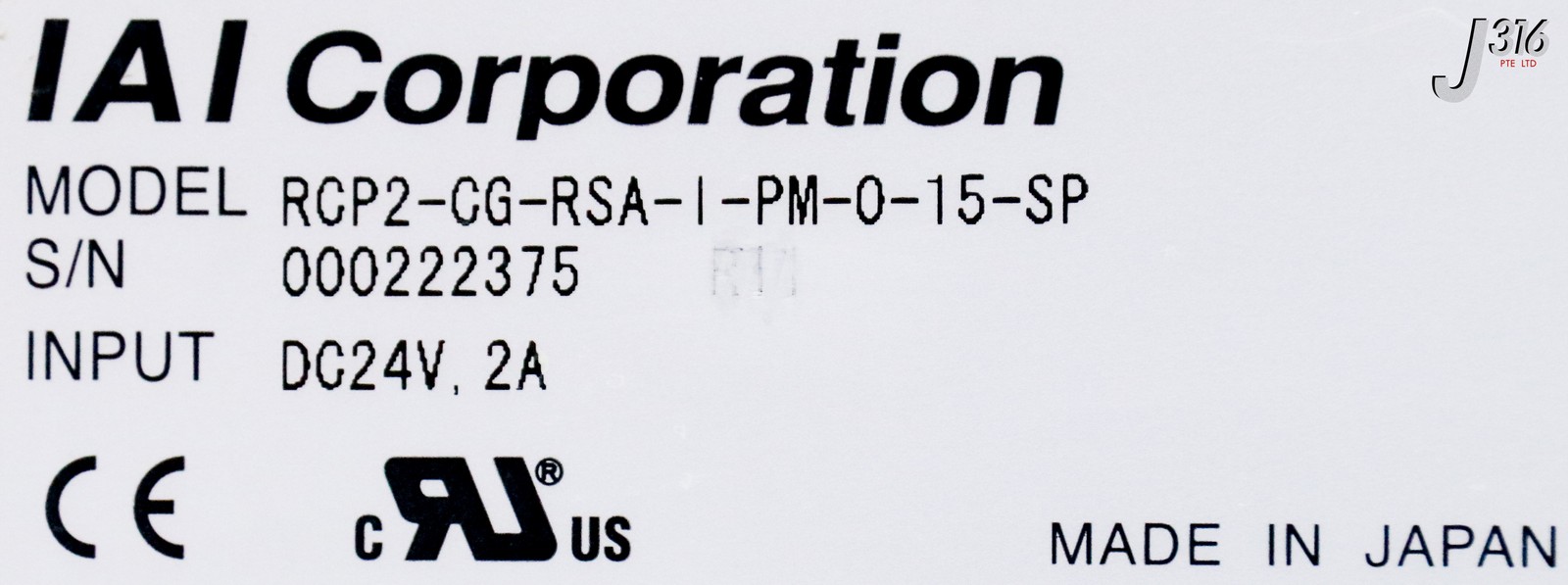 41122 IAI CORPORATION ROBO CYLINDER SERVO CONTROLLERS RCP2-CG-RSA-I-PM-0-15-SP