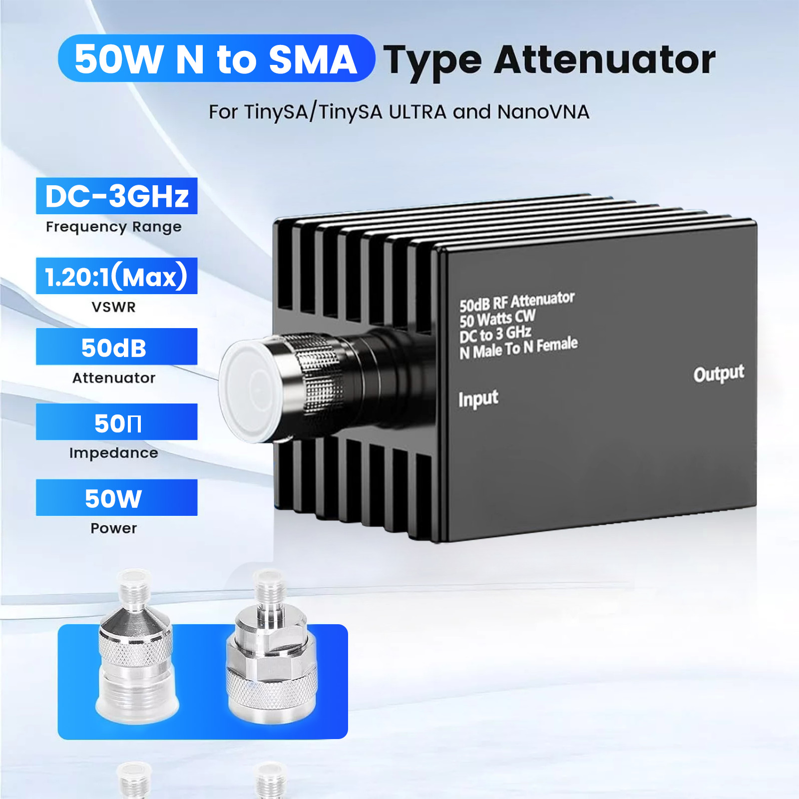 100kHz-5.4GHz TinySA Frequency Spectrum 2 in 1 Signal Generator & 50W Attenuator