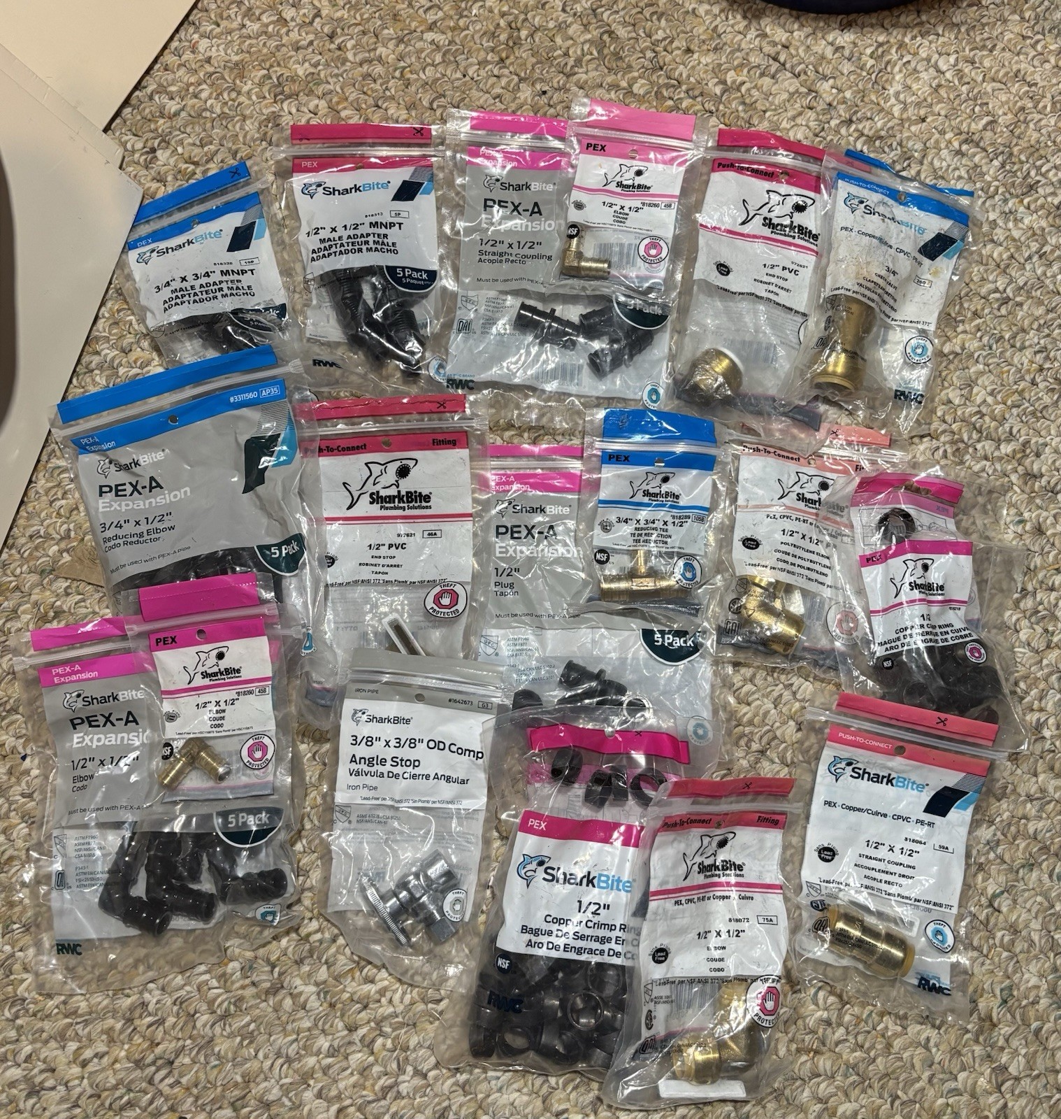 Large Assortment Of Plastic, Brass, Iron Plumbing Fittings