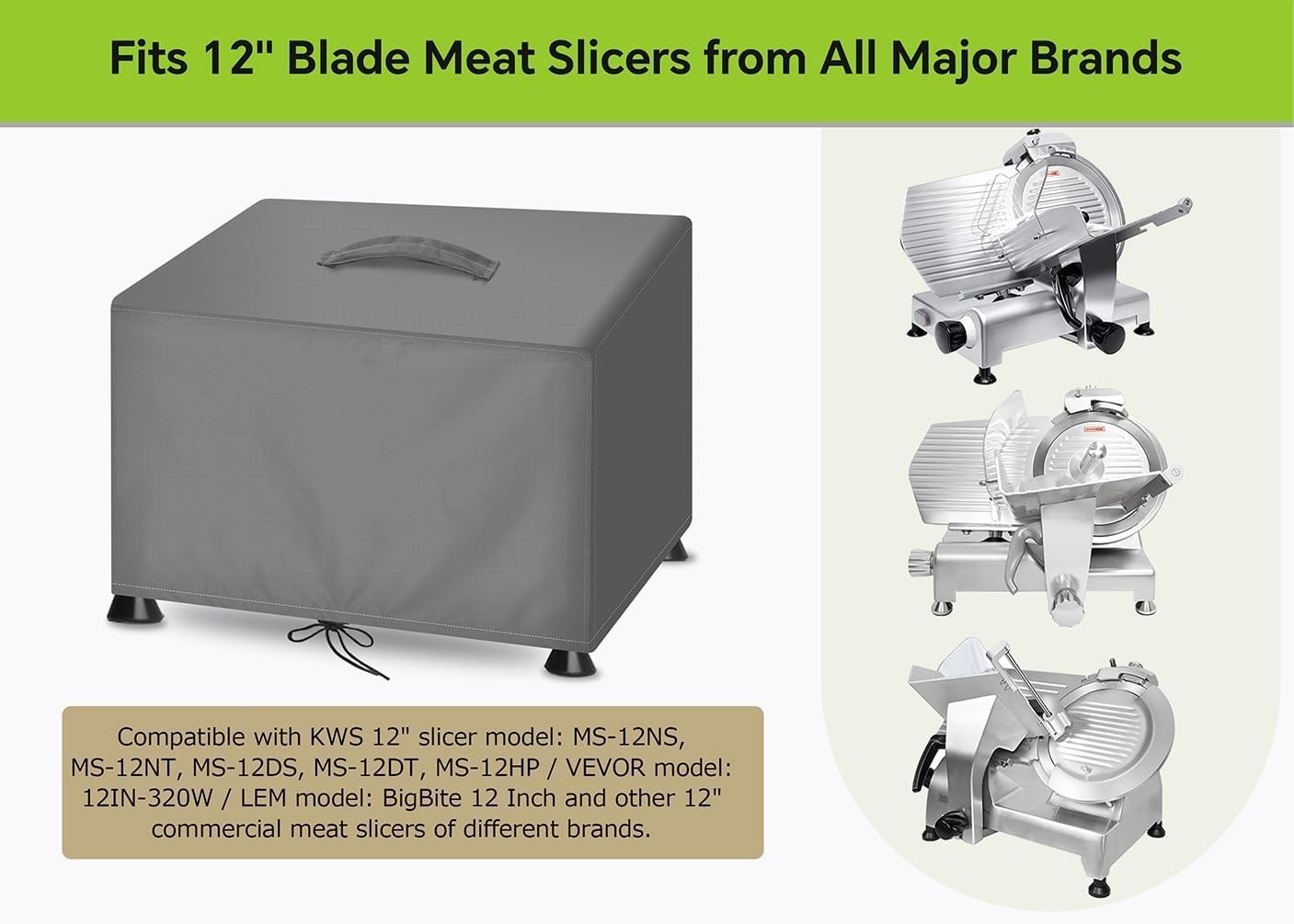 Meat Slicer Dust Cover for 12″ Commercial Slicers, 24″ L x 20″ W x 20″ H, Com…