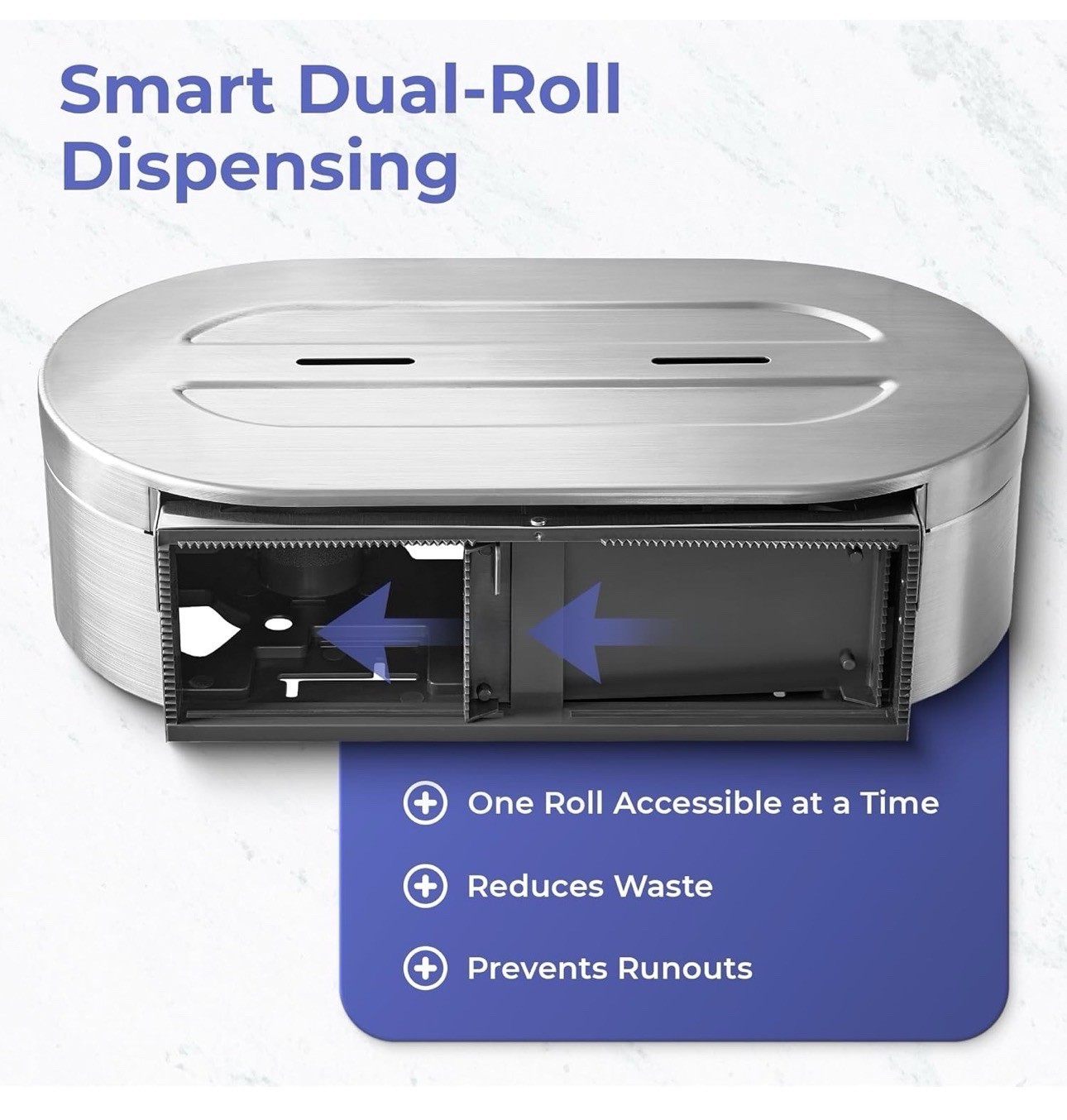 Double Jumbo Toilet Paper Dispenser, Stainless Steel Commercial Dual Roll, Lock
