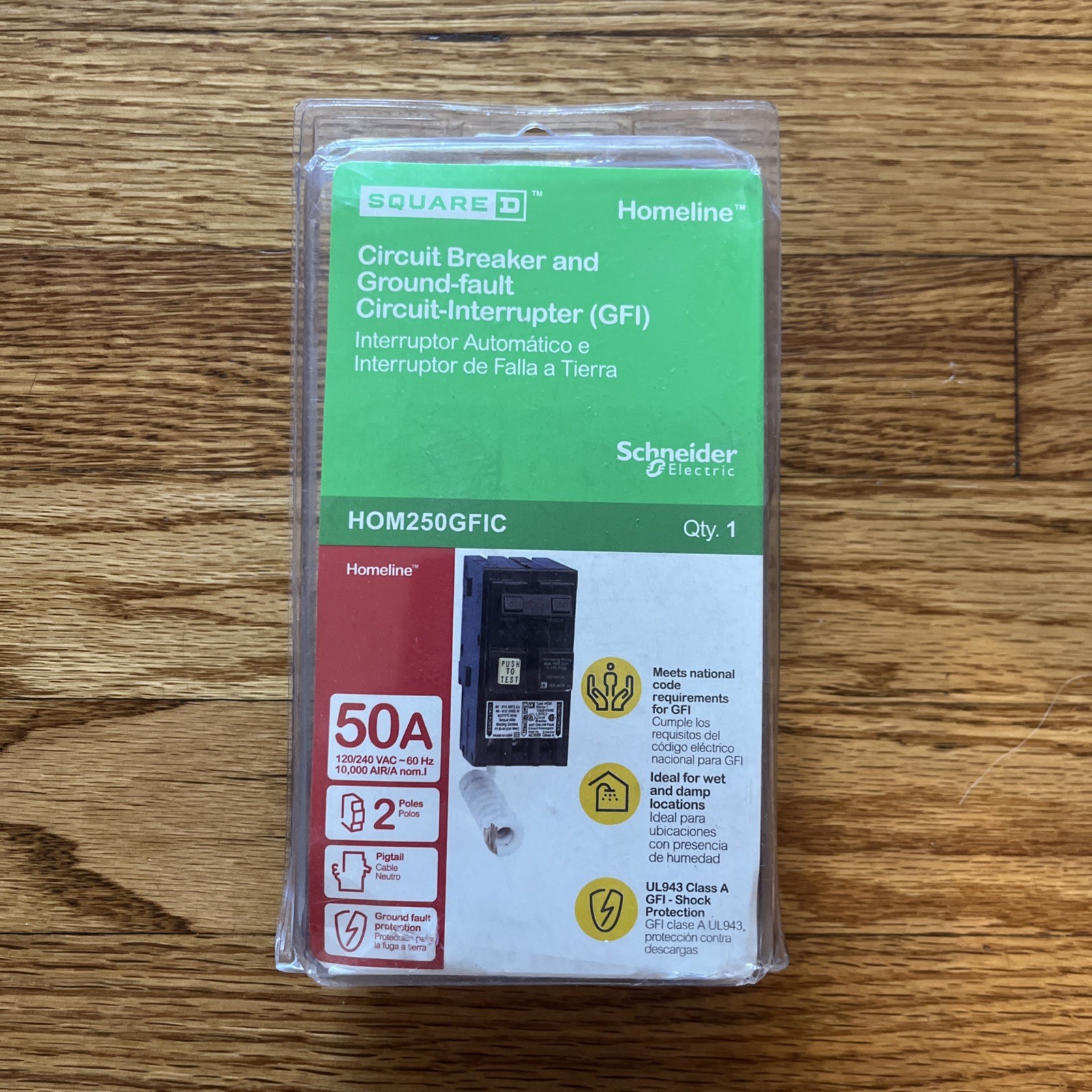Square D Schneider Electric HOM250GFIC Homeline 50A 2-Pole GFCI Circuit Breaker