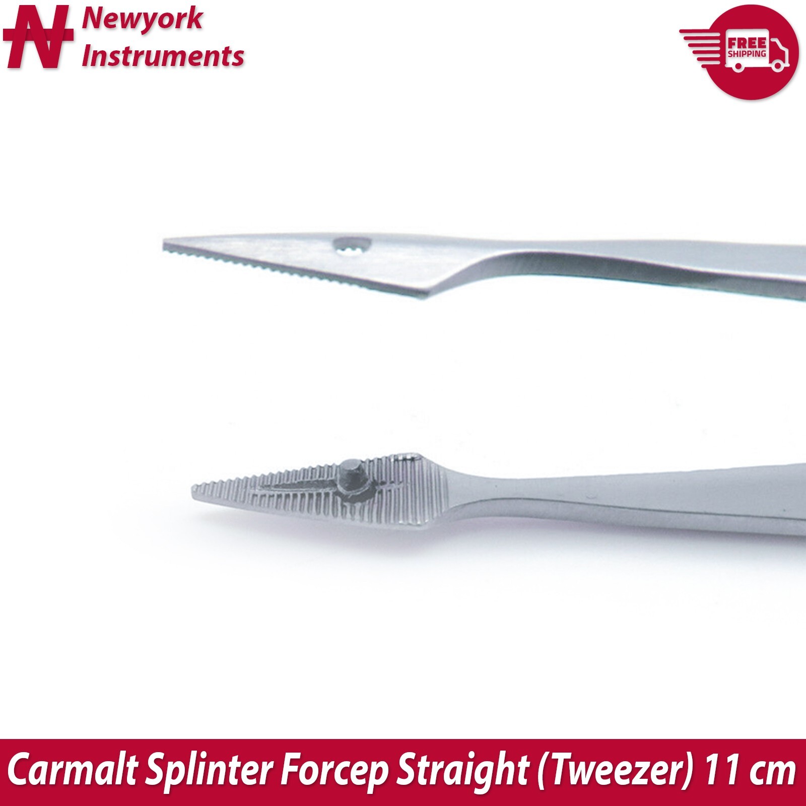 Set of 2 Carmalt Splinter Forcep Tweezer Straight & Lancet Splinter Removal Kit