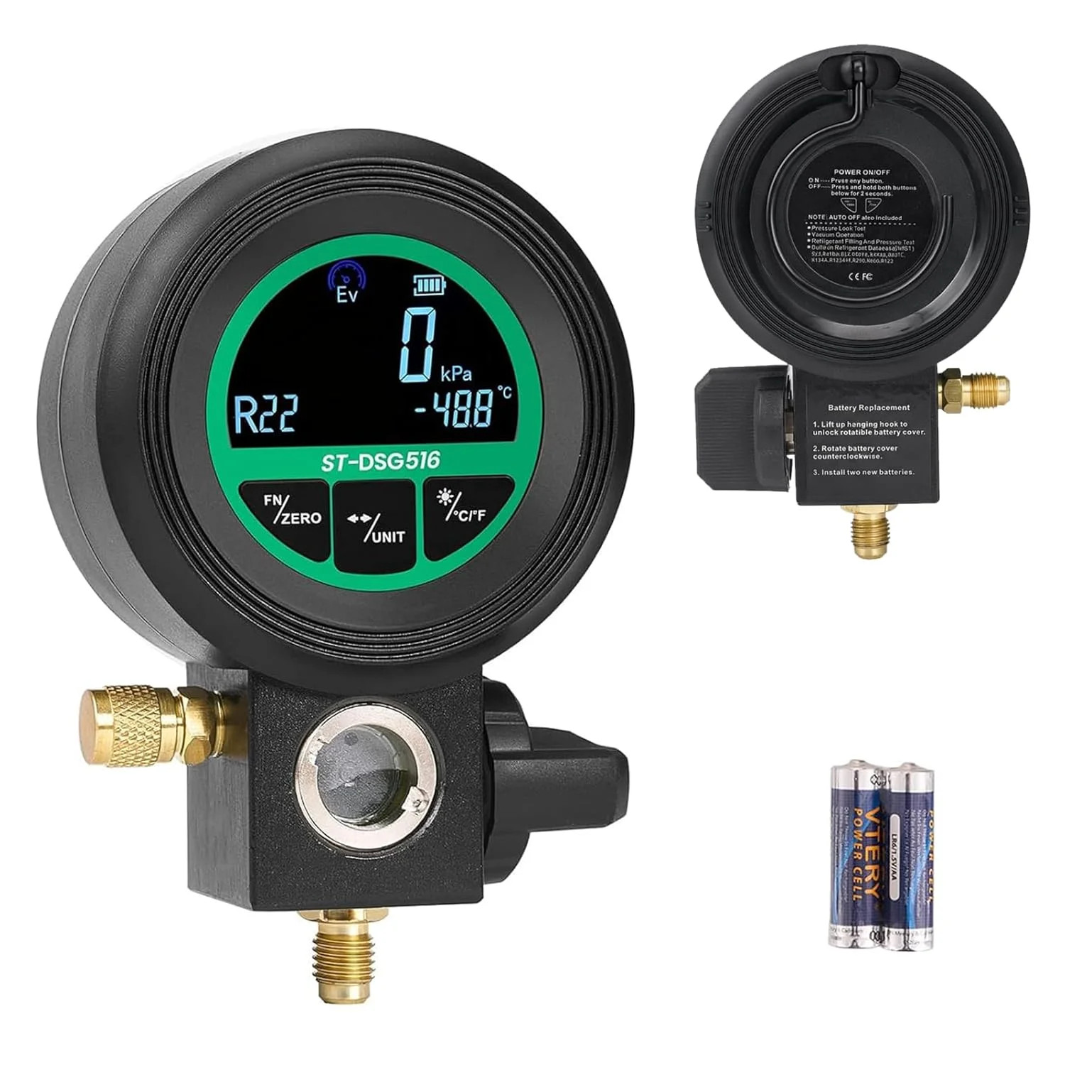 Super Stars HVAC Digital Manifold Gauge for AC Charging with LCD Backlit | Compa