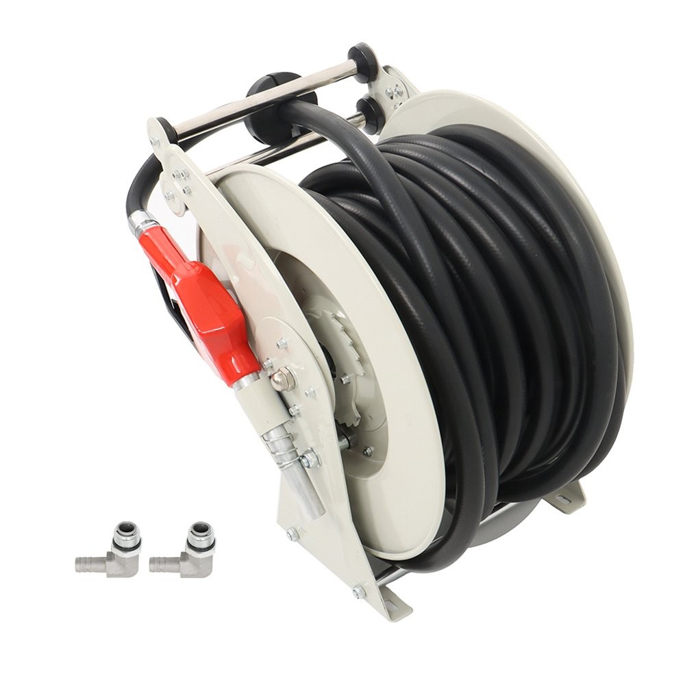 Diesel Hose Reel 3/4″ × 50′ Auto Refueling Nozzle Gun Fuel Hose Reel Retractable