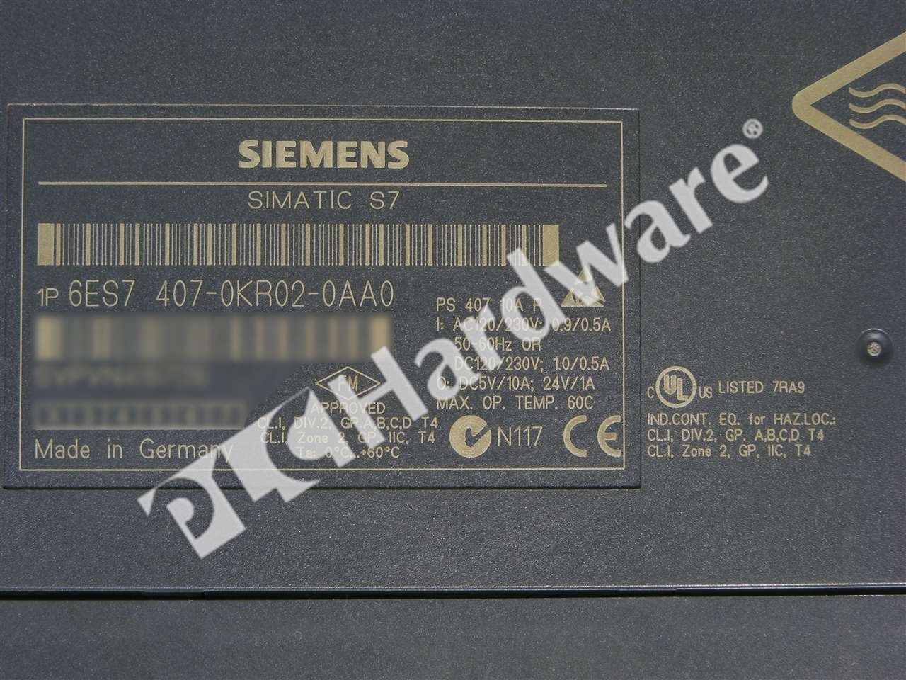 Siemens 6ES7407-0KR02-0AA0 6ES7 407-0KR02-0AA0 SIMATIC S7-400 PS407 Power Supply