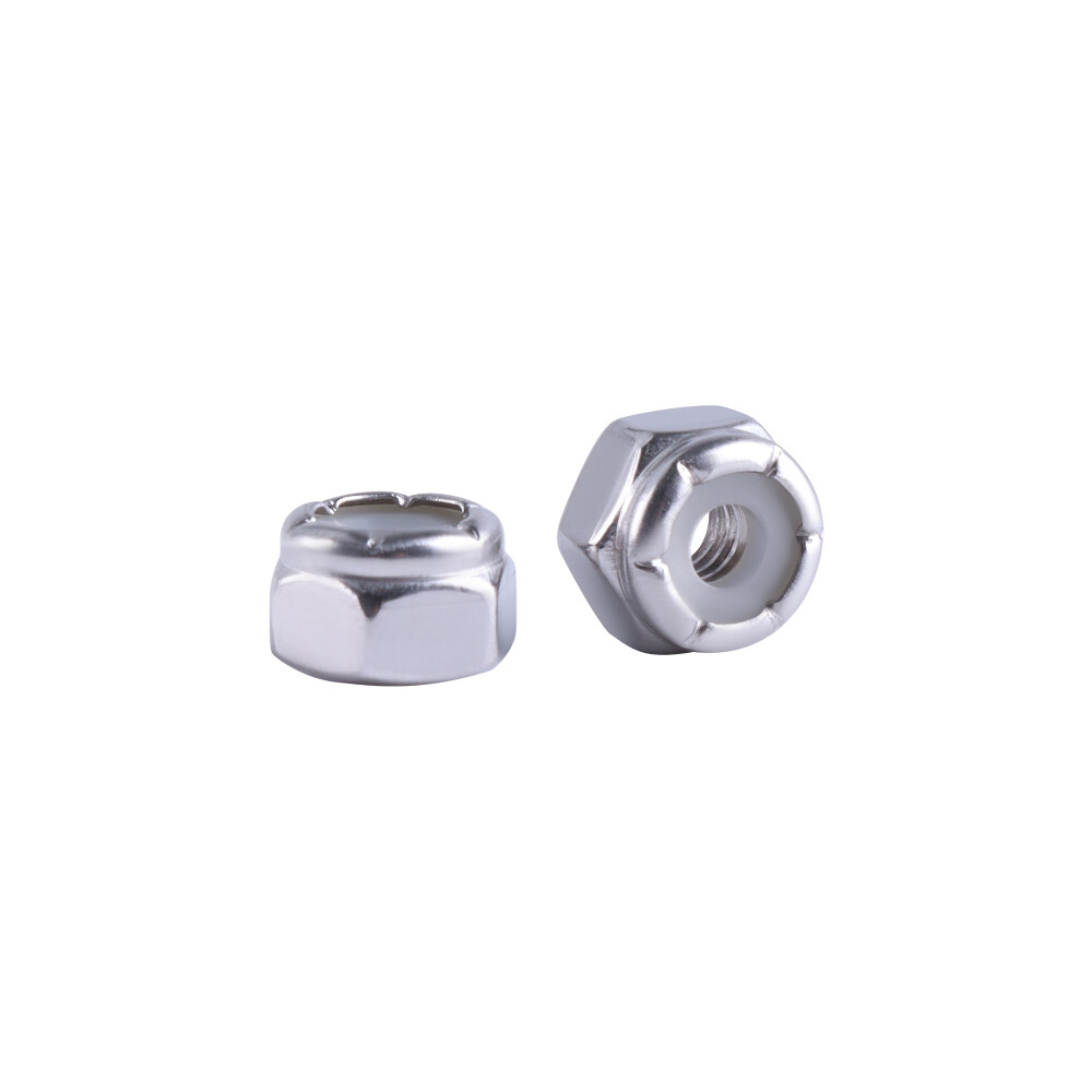 304 Stainless Steel Nylon Insert Hex Lock Nuts Nylock 10 sizes available