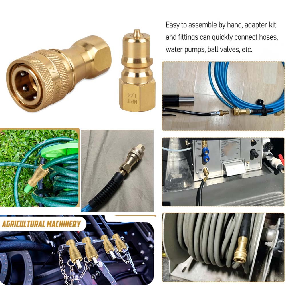 1/4″ Quick Disconnect Coupler Valve Carpet Cleaning Hose Wand Fitting 4Set/8PCS