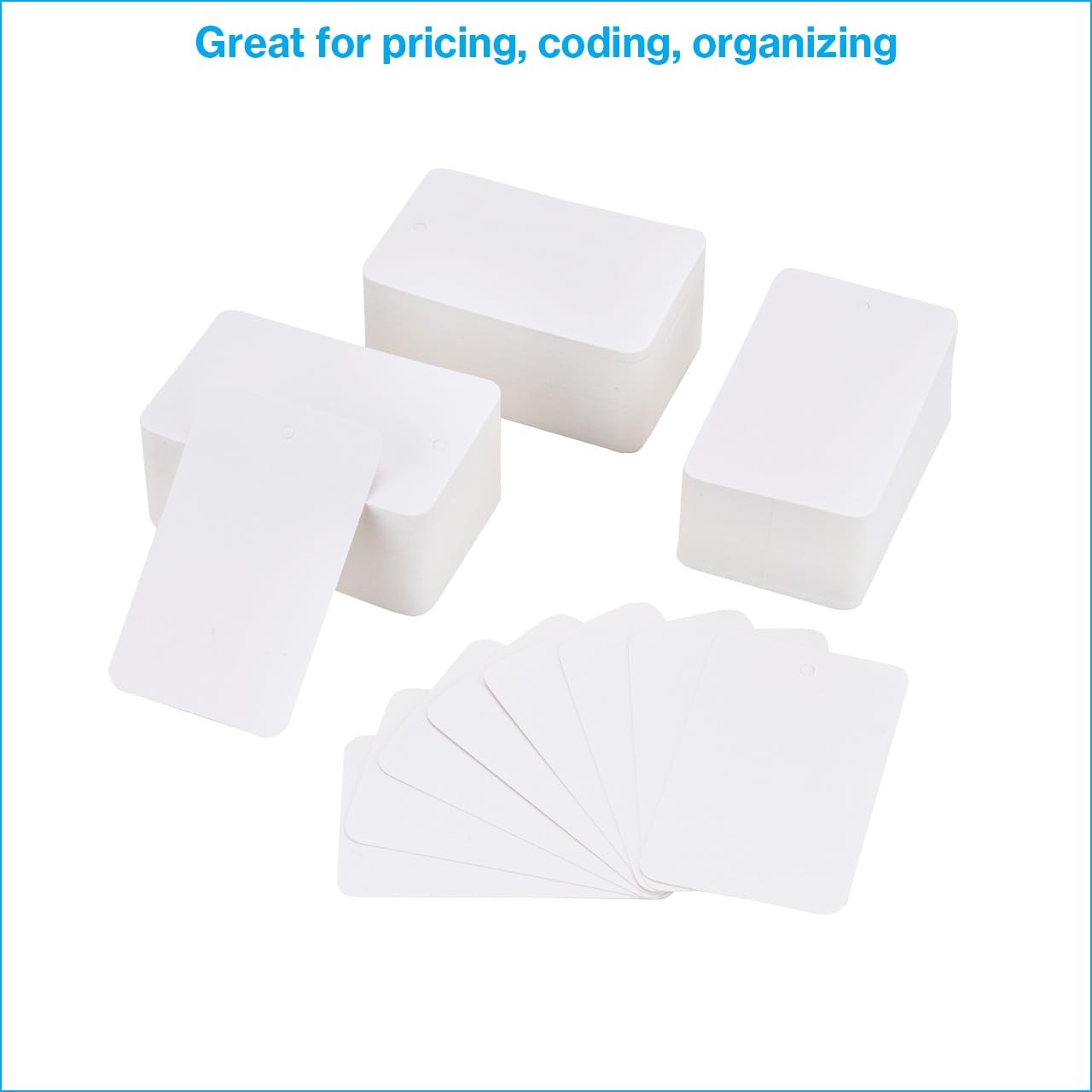 SSWBasics Large Unstrung White Non-Perforated Blank 1-3/4″W x 2-7/8″H,