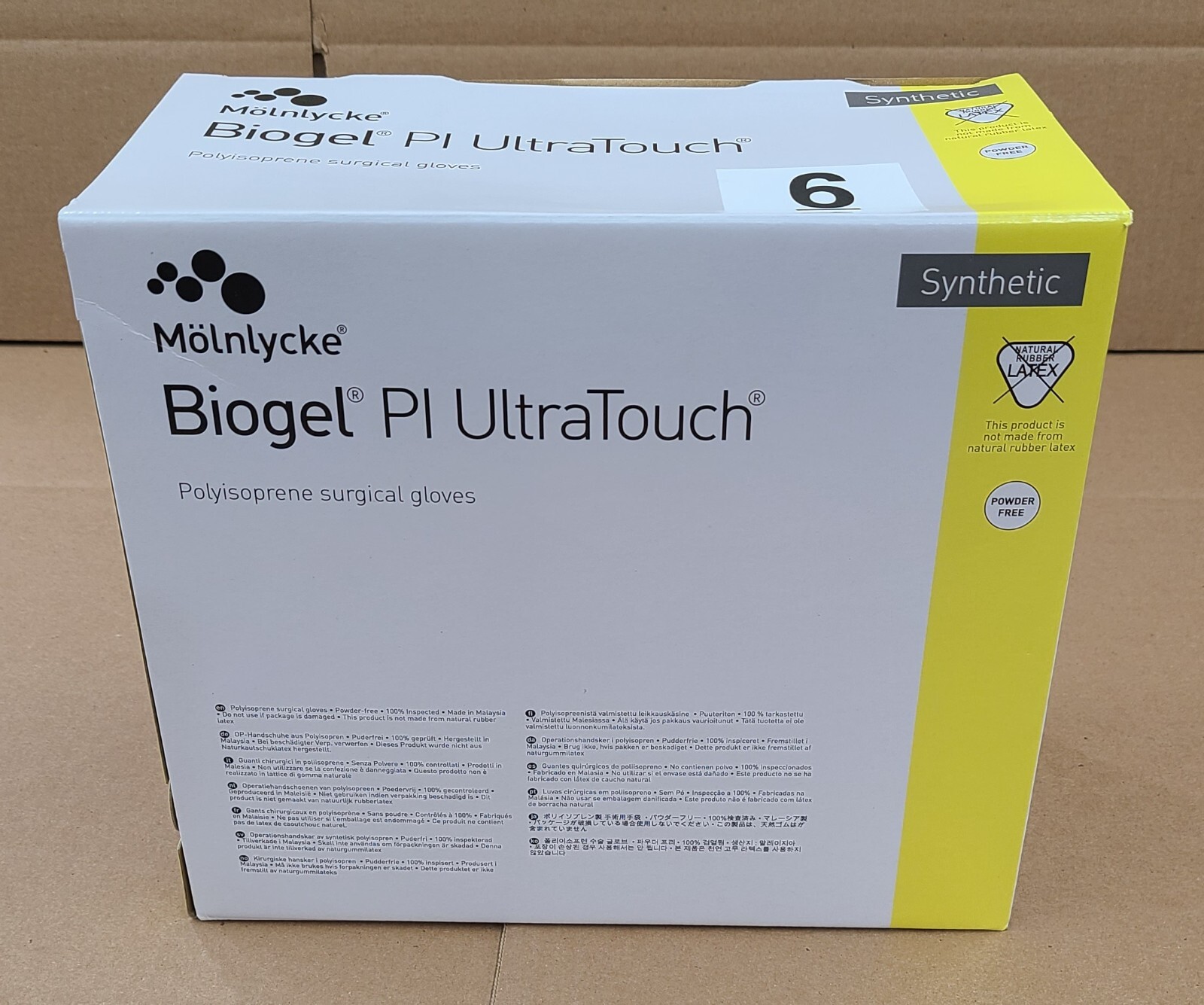 Biogel Pl UltraTouch Surgical Gloves SIZE 6, BOX of 50 Pairs, # 41160 Exp. 2025