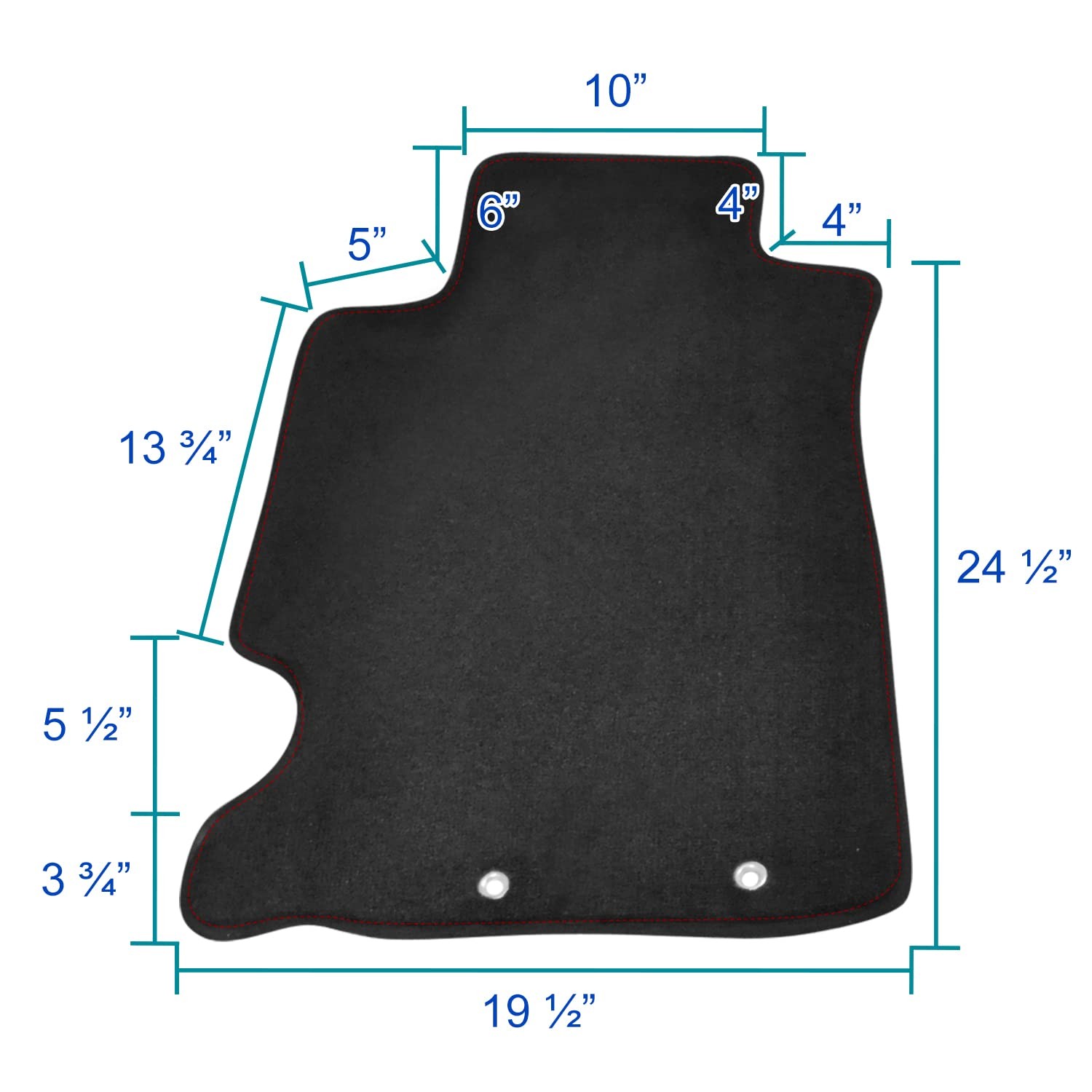 4PC Black Carpet Floor Mats Red Stitching 2002-2006 Acura RSX DC Front Rear