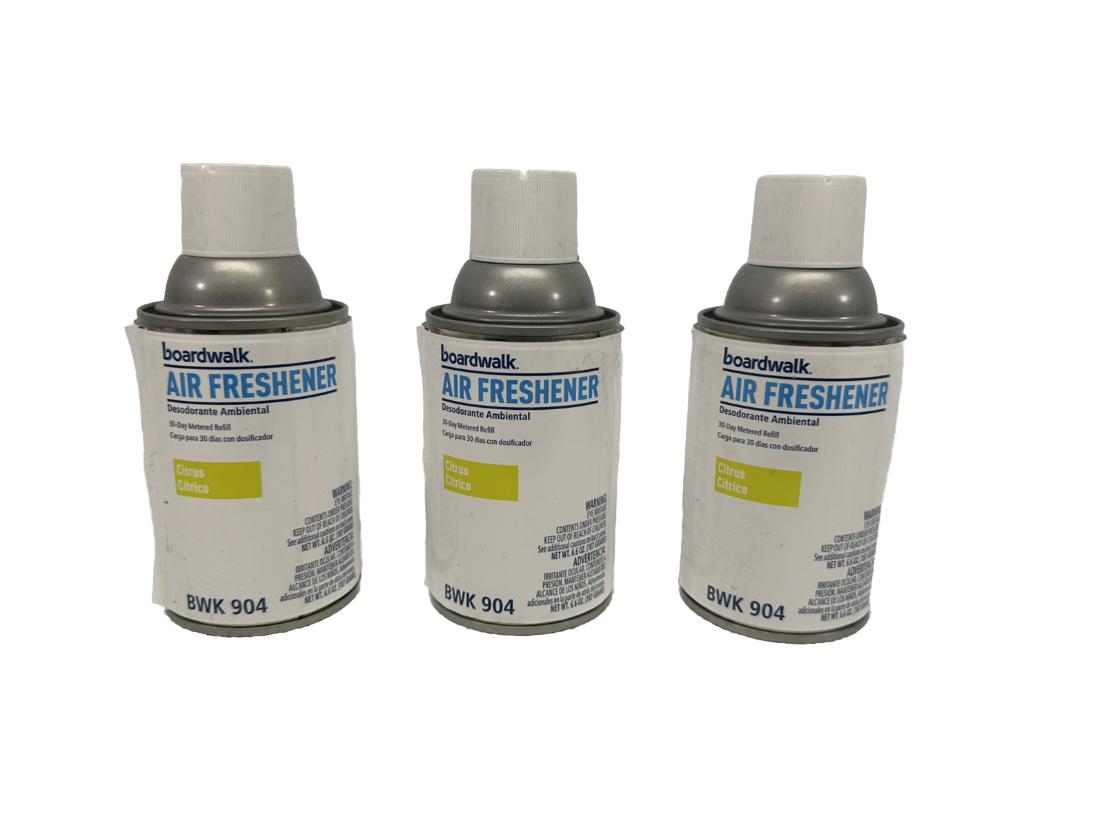 Set of 3 Boardwalk 904 Metered Air Freshener Refills Citrus Sunrise 6.6 OZ