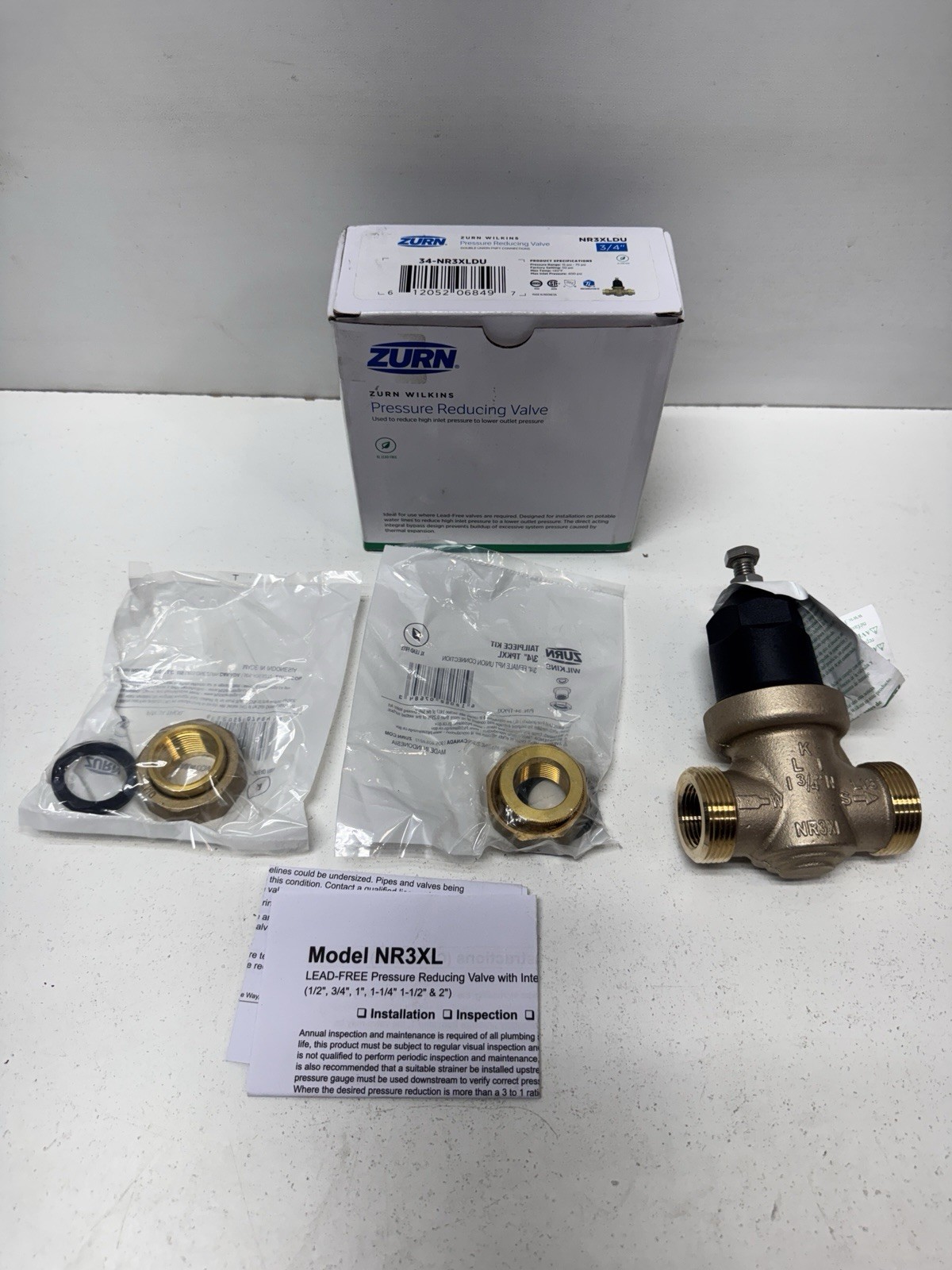 Zurn Wilkins (34-NR3XLDU) 3/4″ Pressure Reducing Valve (Double Union FNPT)