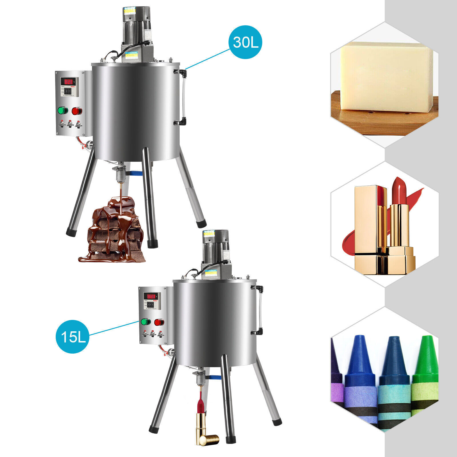 Heating Mixing Filling Machine 15/30L Stirring Tank Lipstick Liquid Paste Filler