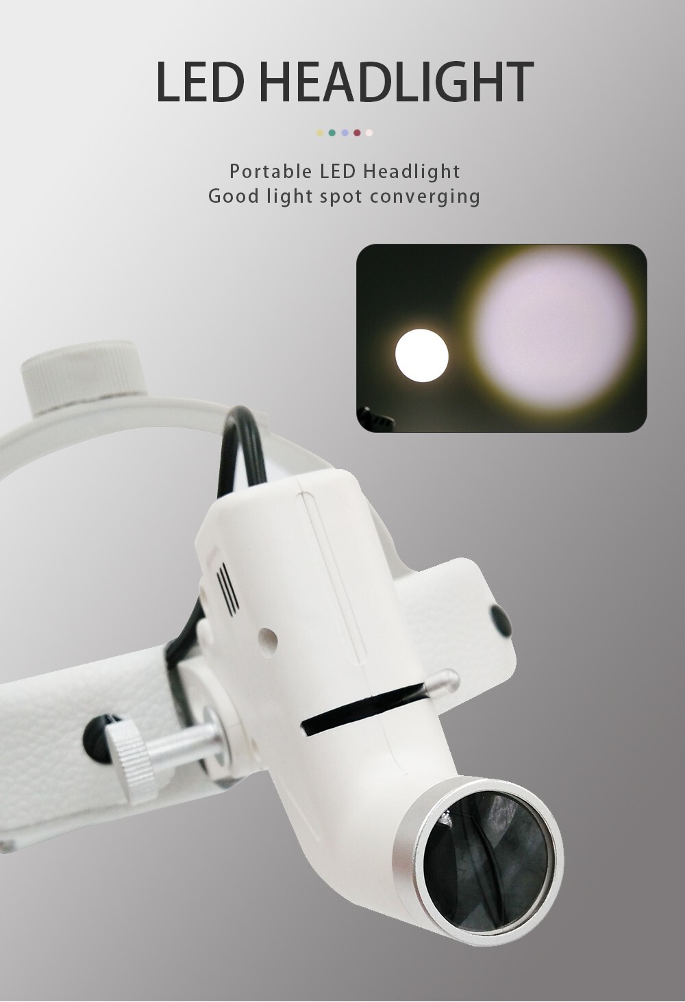 5W Dental Surgical LED Headband Head Light Wireless Good Light Spot ENT White US