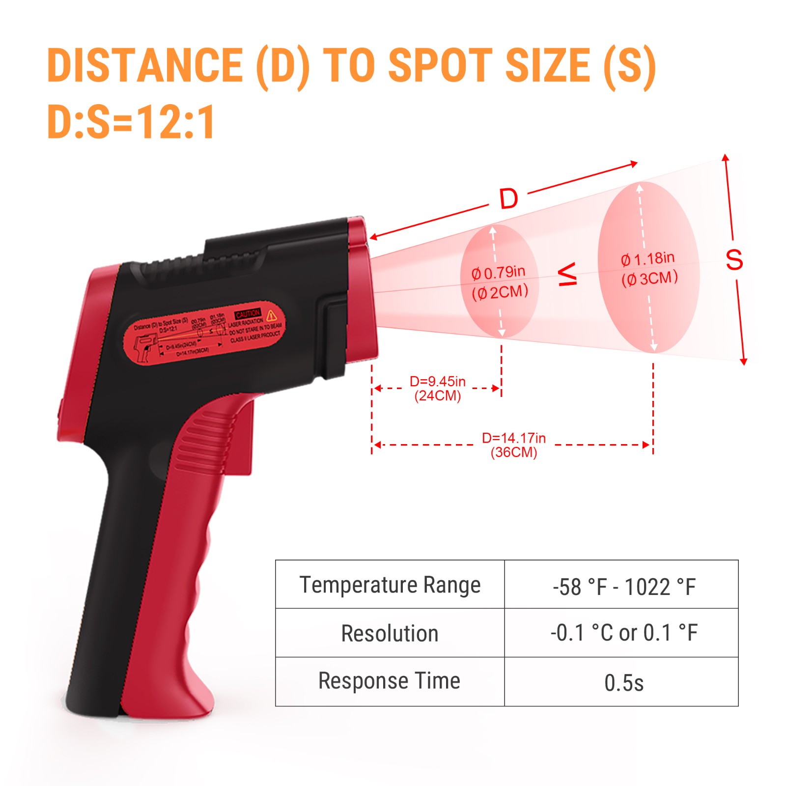 Non-Contact IR Laser Infrared Digital Temperature Thermometer Gun LCD Pyrometers