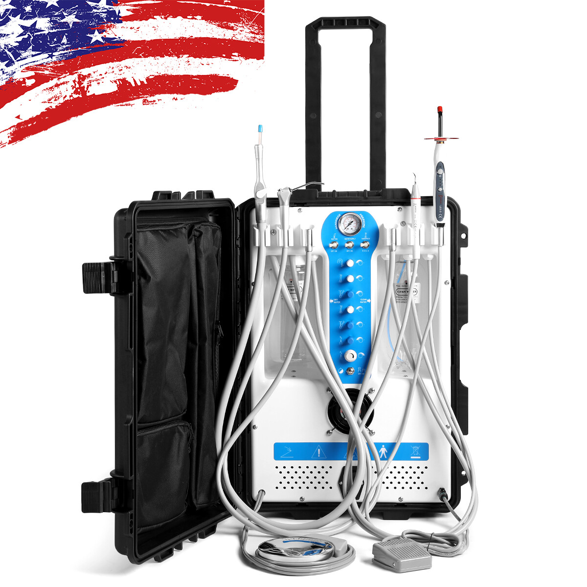 Portable Mobile Dental Delivery Unit with Air Compressor Suction System CE FDA