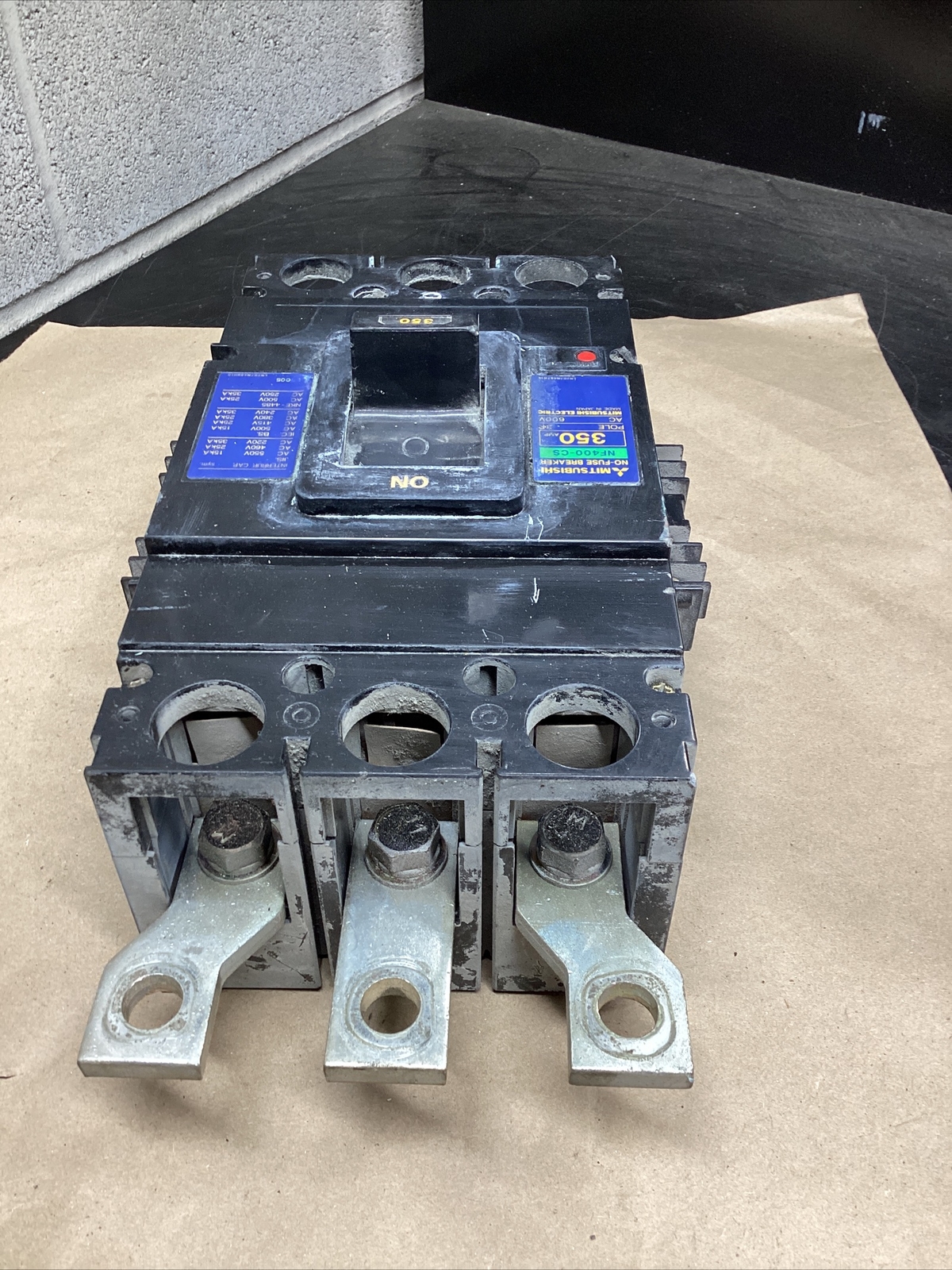 MITSUBISHI NO-FUSE BREAKER NF400-CS / 350 AMP 3Pole #273D23PR5