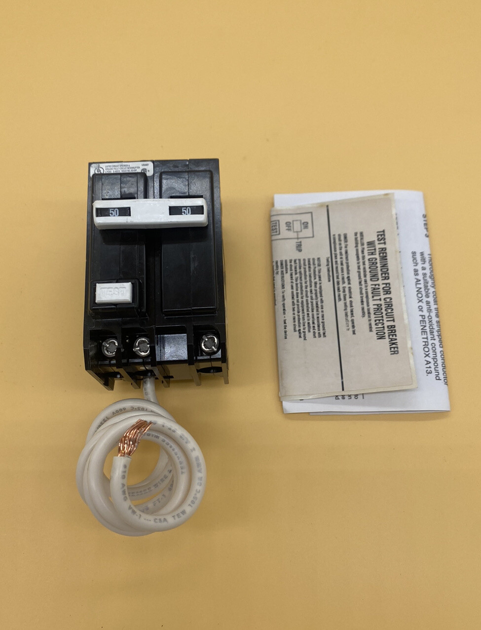 GE THQL 2150GFT / GFCI 50 AMP DOUBLE POLE 240 VOLT GFCI CIRCUIT BREAKER- NEW