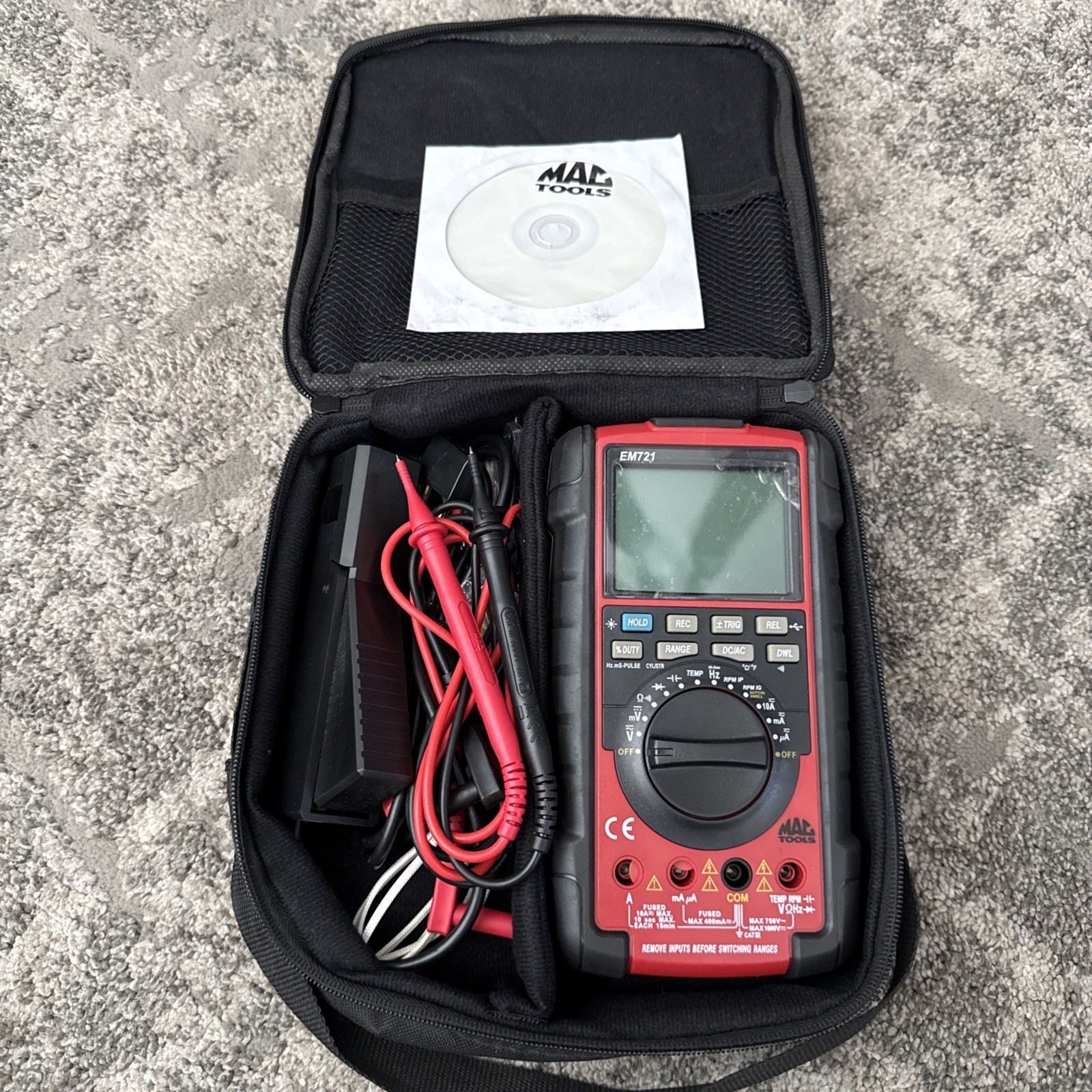 MAC Tools Multimeter EM721 – Good Condition + Carry Case & Connectors