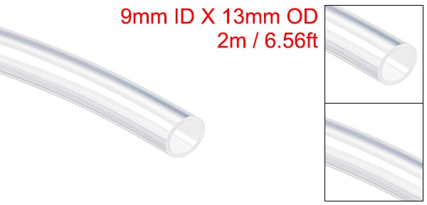 Silicone Tubing 9mm ID X 13mm OD 6.6ft 2m Flexible Silicon Tube Air Hose Clear