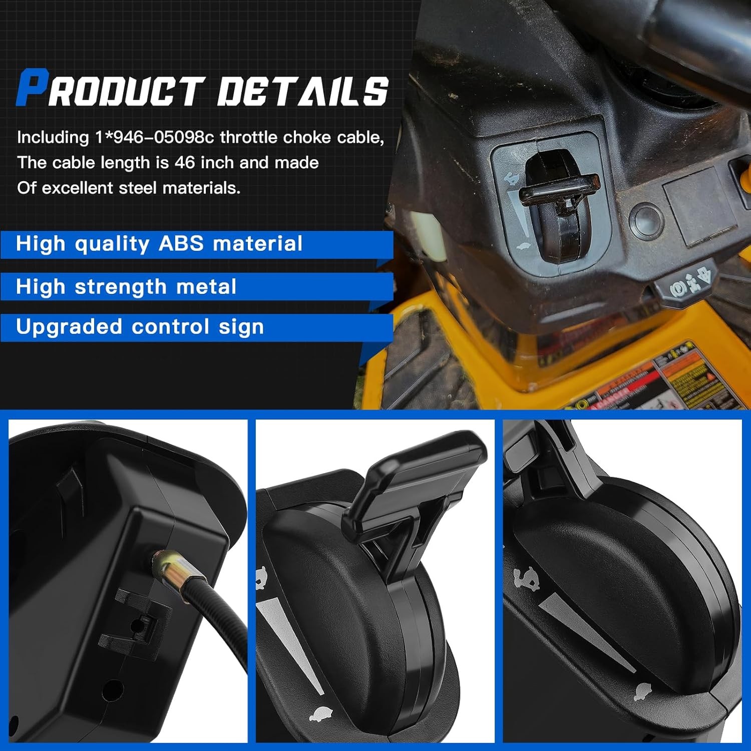 Throttle/Choke Cable For Super Bronco 50XP, 54XP Craftsman T240,T260,T310, T8200