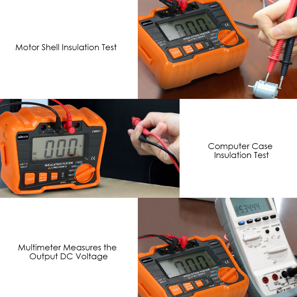 KKmoon Insulation Resistance Tester Meter 1000V Ground Megger Megohmmeter T6J5