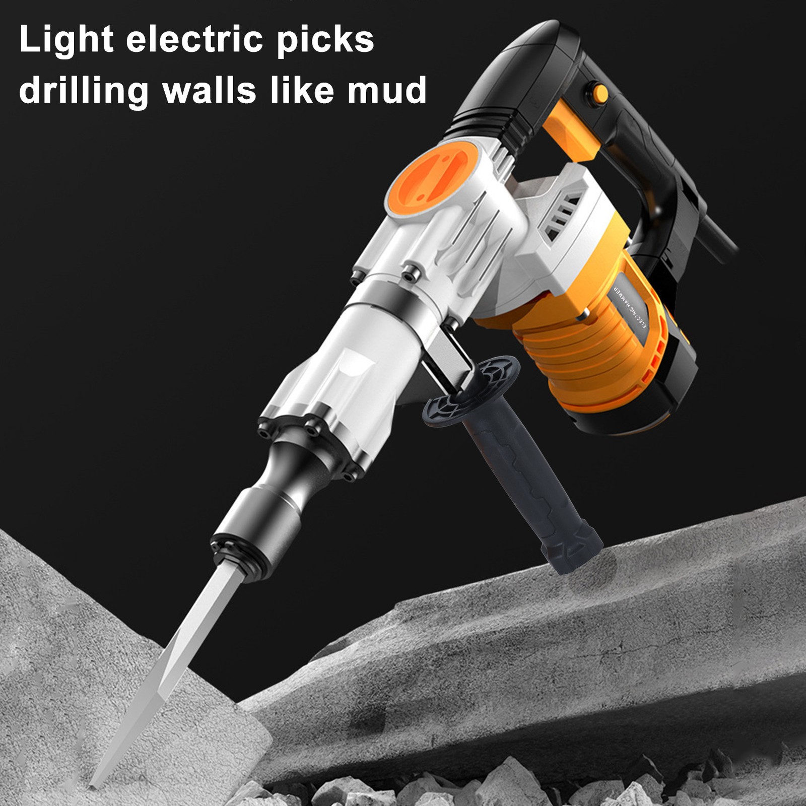 1200W Electric Hammer Drill Pure Copper Motor Industrial Concrete Breaking