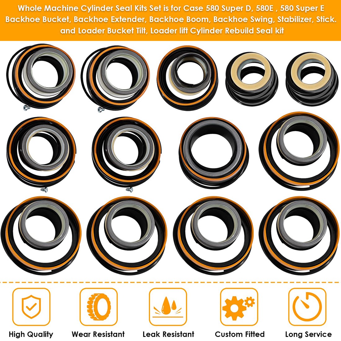 Whole Machine Seal Kit for Case 580SD 580E 580SE 580 Super E Hydraulic Cylinder