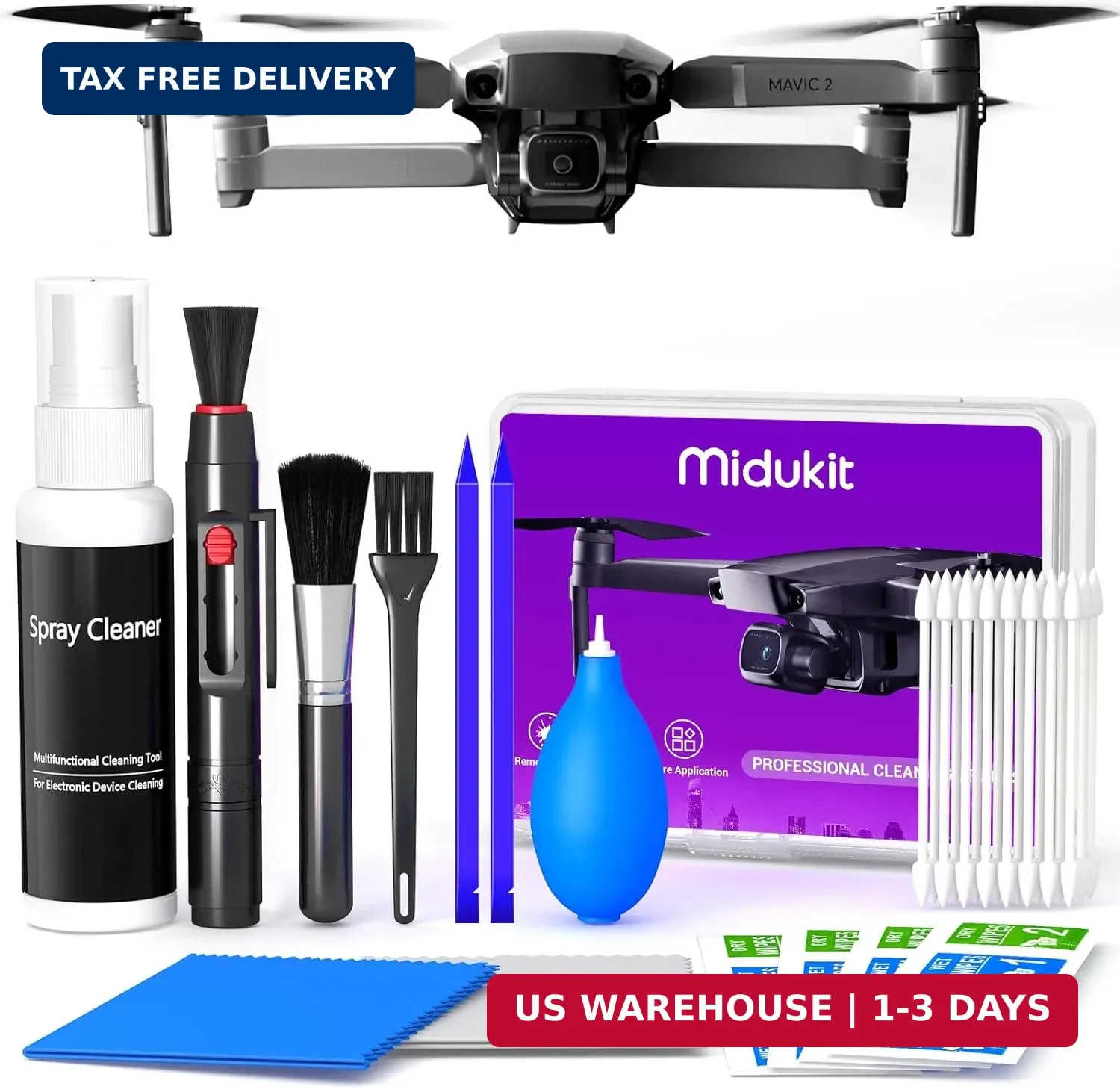 Drone Cleaning Kit for DJI, Holy Stone, Scoot, FPV Drone, Hobby RC Quadcopters M