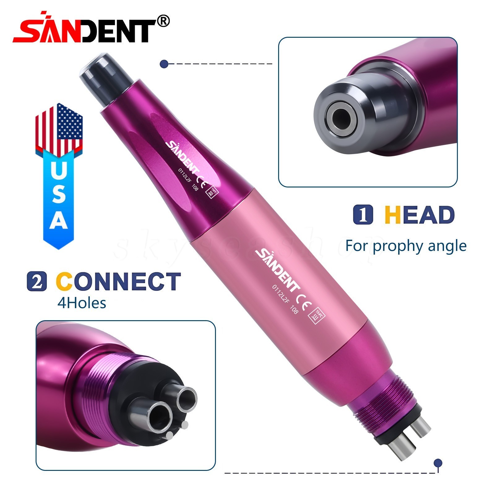 Slow Speed Handpiece Straight Air Motor 4:1 Hygiene Prophy