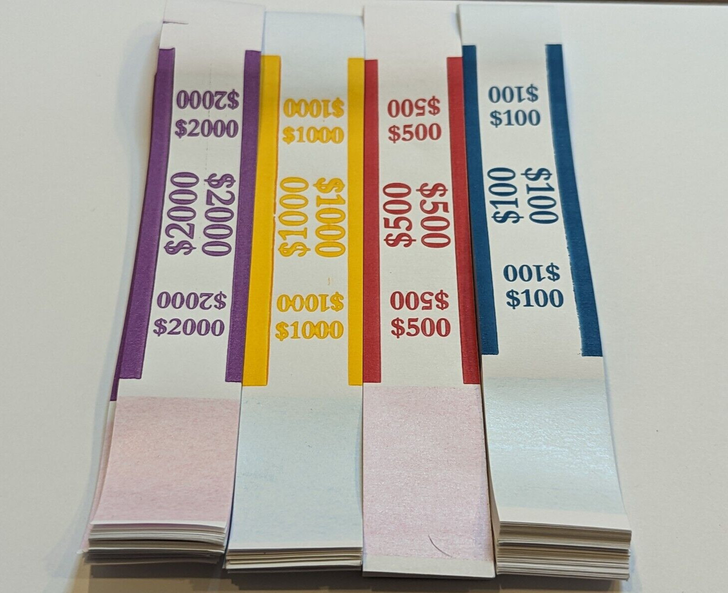 600 SELF SEALING CURRENCY STRAPS MONEY BILL BANDS STRAP- Free Shipping