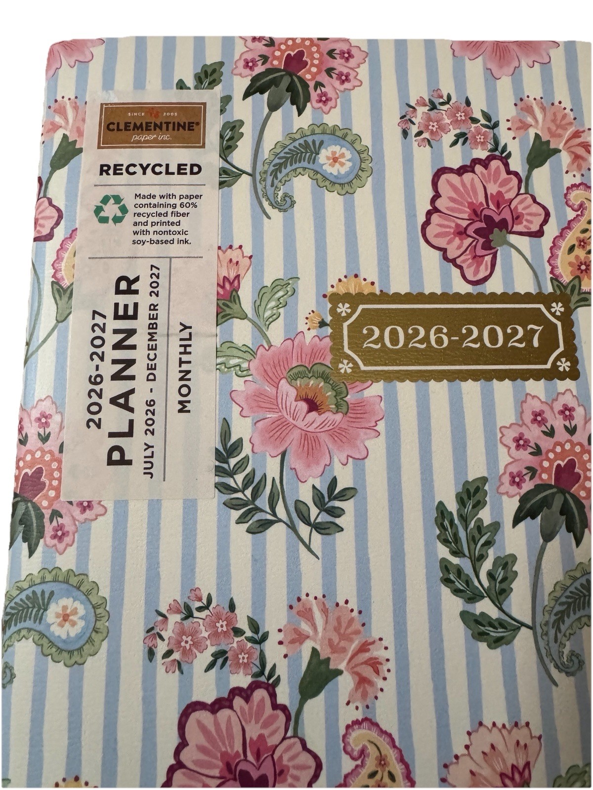 July 2026-Dec 2027 Planner 18 Mo. Planner Clementine Notebook Size Large Floral