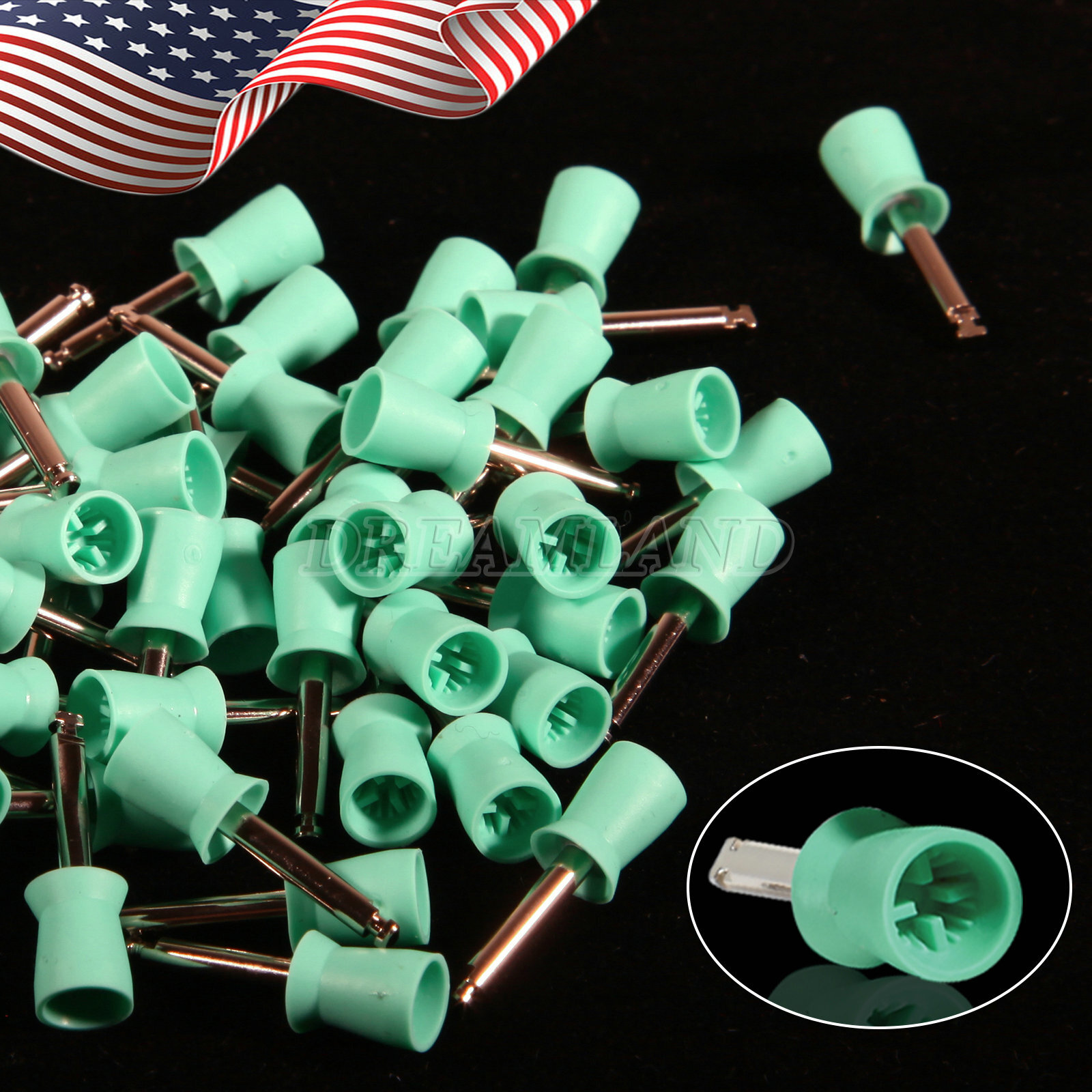 100 PCS Dental Prophy Polishing Cup Latch Type for Contra Angle Handpiece USA
