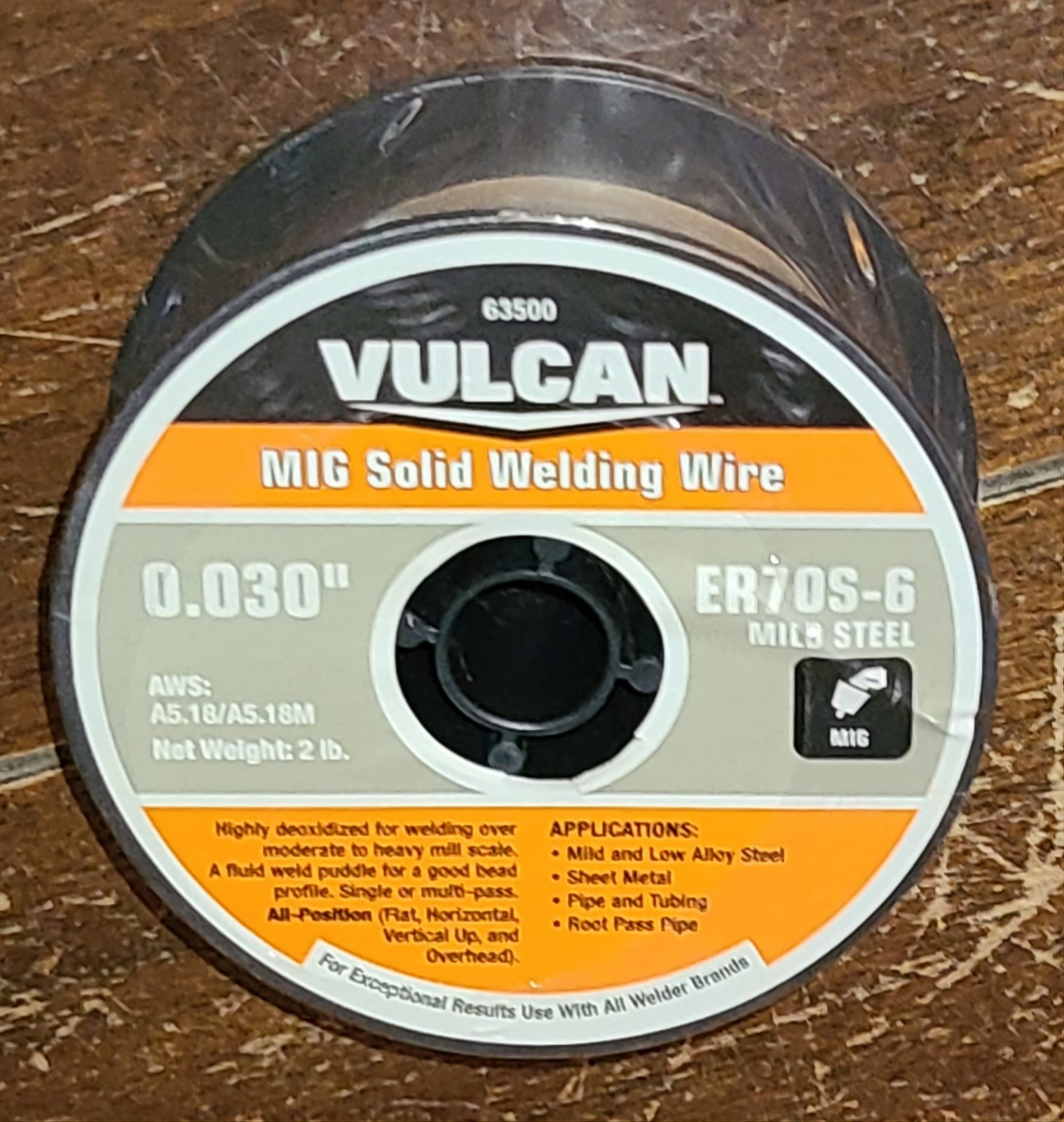 VULCAN MIG Solid Welding Wire 0.030″ Mild Steel ER70S-6 #63500