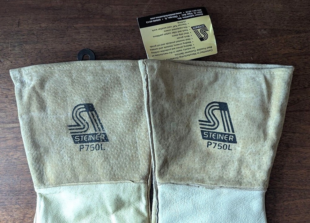 Steiner P750-L Welding Gloves, Gauntlet Cuff, Straight Thumb, Leather, READ