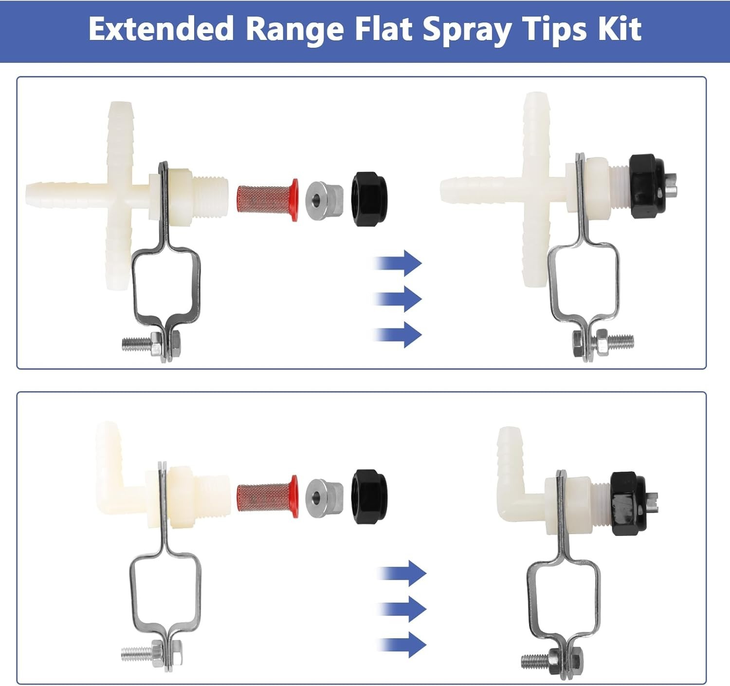 Spray Boom Repair Kit, Sprayer Parts Including 8001-VS Tips Screens Clamps