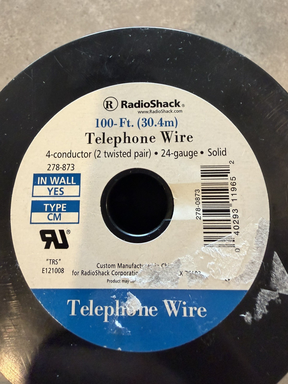 RadioShack 24-Gauge . Solid 2 Twisted Pare TELEPHONE WIRE 100 Foot roll Beige-27