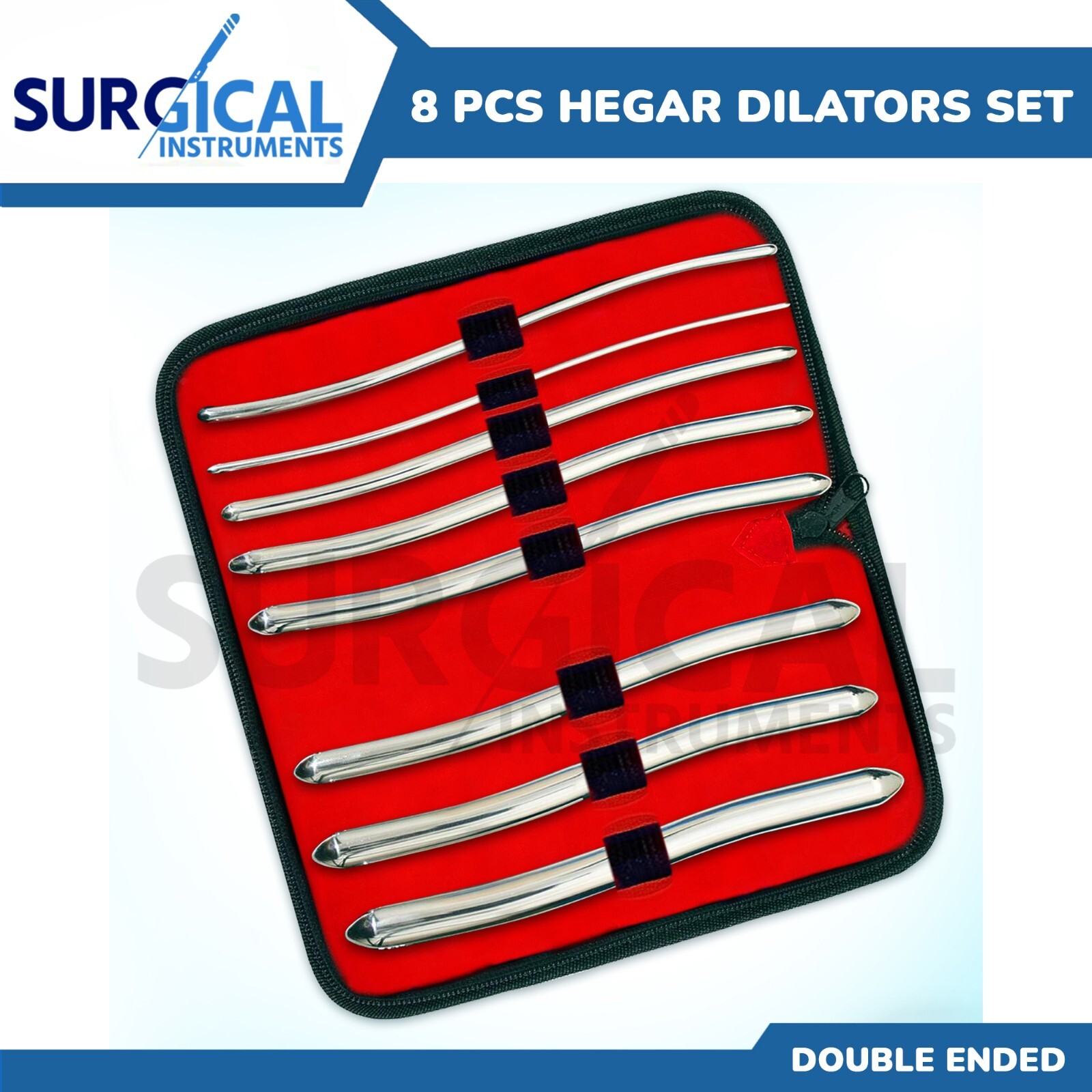 8 Hegar Dilator Sounds Set 7.5″ Double Ended OB/Gynecology Surgical German Grade