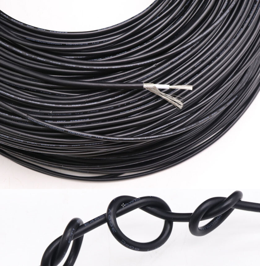 UL1185 Single Core Shielded Wire Black And Grey 10/12/14/16/18/20/22/24/26/28AWG