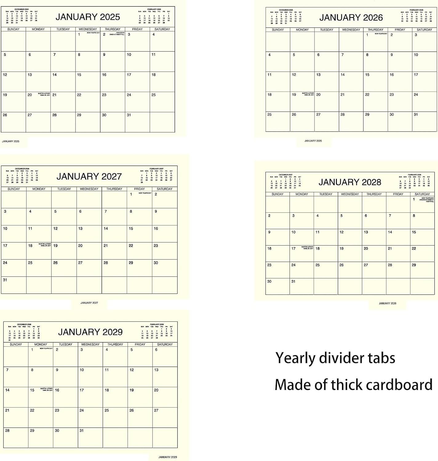 5 Year Calendar Planner (Blue, 2025/2029,5 Years,61 Pages) NEW