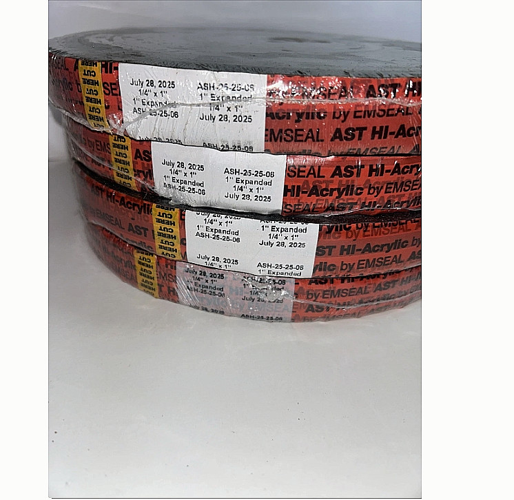 (4) EMSEAL AST HI-Acrylic Foam Sealant, ASH-25-25-06, 25 ft Roll 1”x1/4”