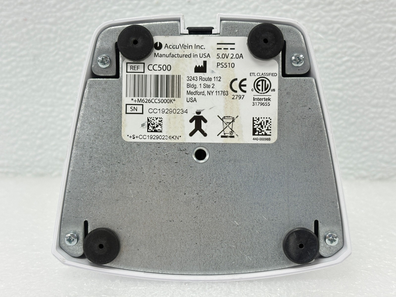PRE OWNED | AccuVein CC500 Charging Cradle for AccuVein AV500 w/ Power Adapter