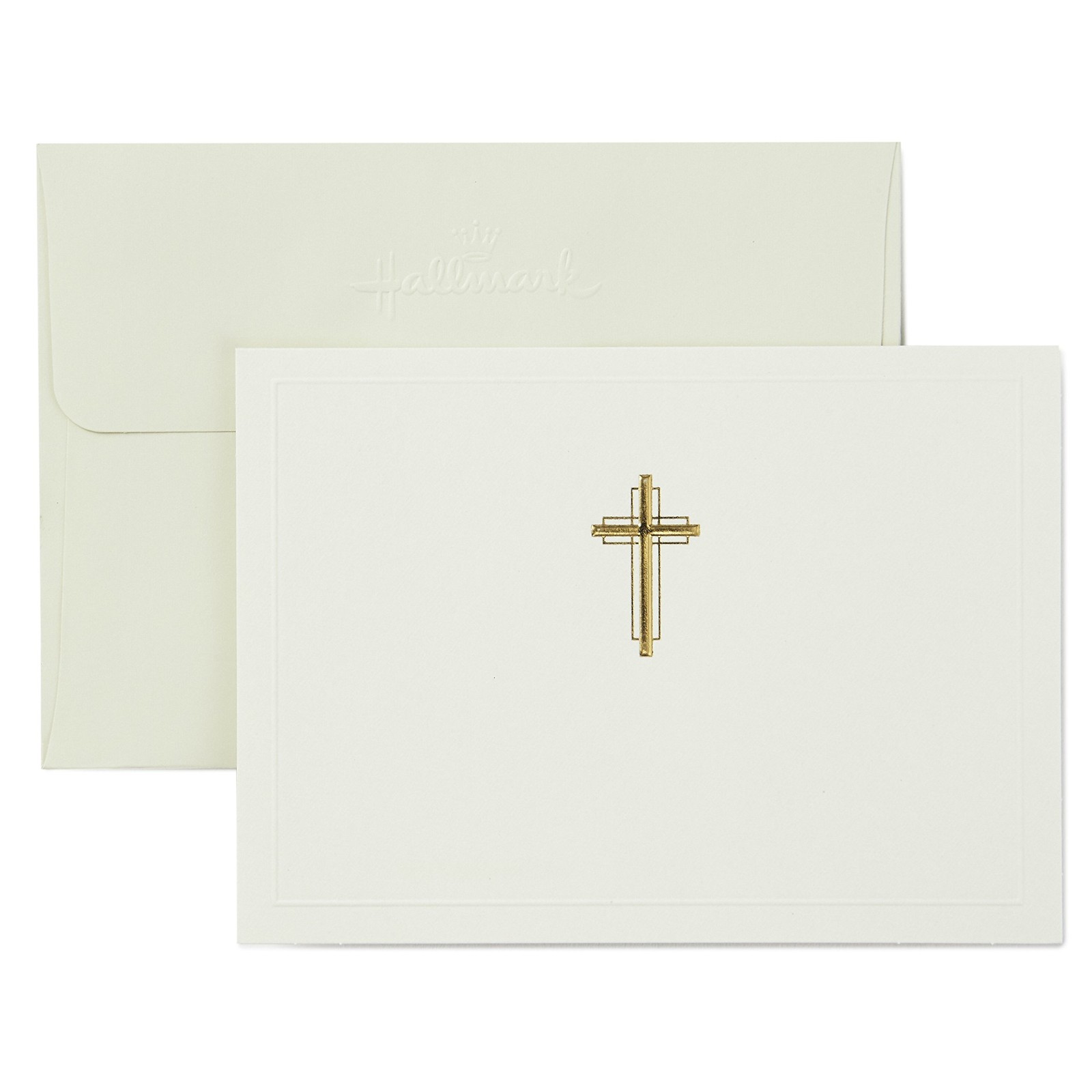 Hallmark Religious Blank Cards, Gold Cross (20 Cards 5.5″ x 4″,
