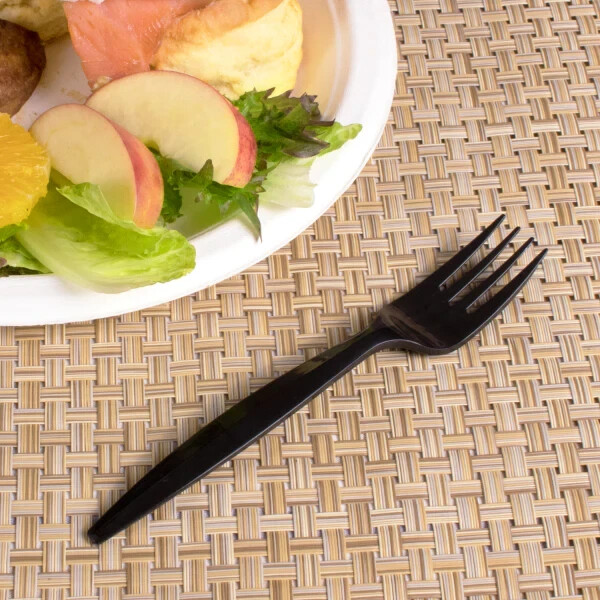 Karat PP Plastic Medium-Heavy Weight Forks Bulk Box – Black – 1,000 ct, U2010B