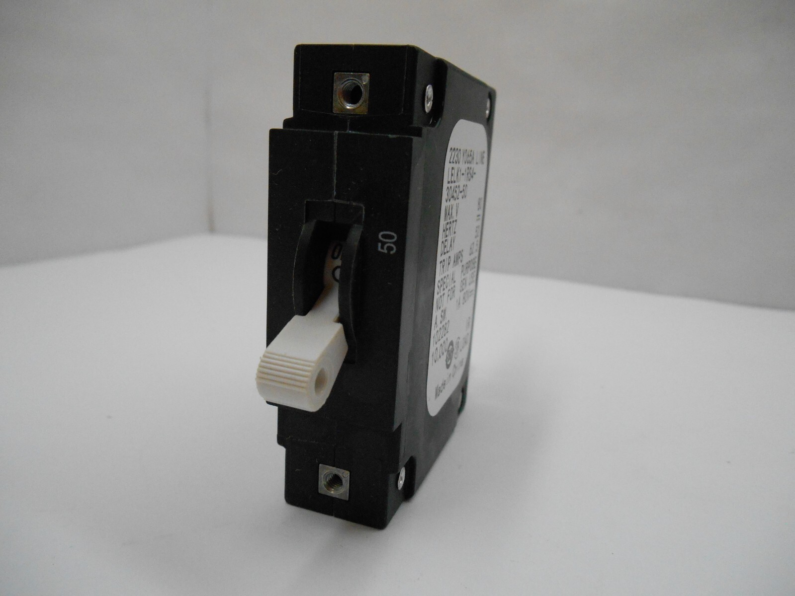 AIRPAX 102282, LELK1-1RS4-30452-50 50 AMP Bullet Circuit Breaker