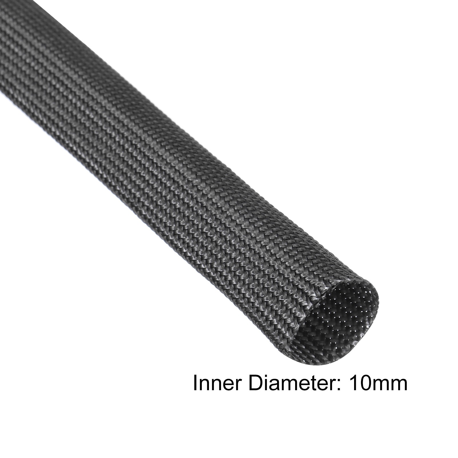 Insulation Cable Protector 3.3 Ft-10mm High TEMP Fiberglass Sleeve Black